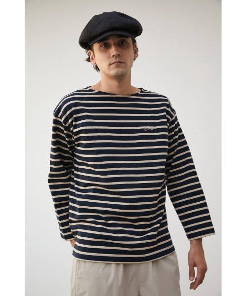 セール】ELBOW PATCH BORDER TOPS/エルボーパッチボーダートップス（T