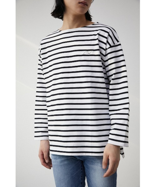 新品☆borders at balconyエルボーパッチ　トップスdrawer セール】ELBOW PATCH BORDER TOPS/エルボーパッチボーダートップス（T