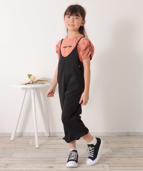 ikka(イッカ)の「裾フリルキャミサロペット(120~160cm)(サロペット/オーバーオール・キッズ・ライトグレー/ブラック・120/130/140/150/160)」の11枚目の写真