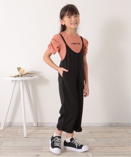 ikka(イッカ)の「裾フリルキャミサロペット(120~160cm)(サロペット/オーバーオール・キッズ・ライトグレー/ブラック・120/130/140/150/160)」の10枚目の写真