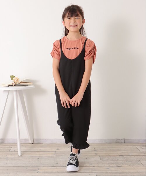 ikka(イッカ)の「裾フリルキャミサロペット(120~160cm)(サロペット/オーバーオール・キッズ・ライトグレー/ブラック・120/130/140/150/160)」の9枚目の写真
