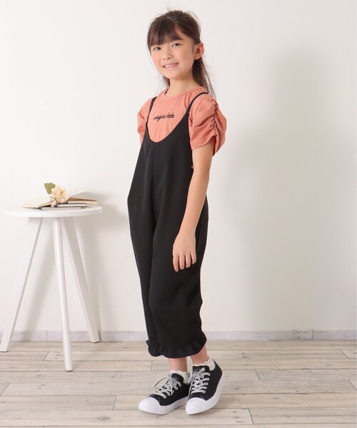 ikka(イッカ)の「裾フリルキャミサロペット(120~160cm)(サロペット/オーバーオール・キッズ・ライトグレー/ブラック・120/130/140/150/160)」の7枚目の写真