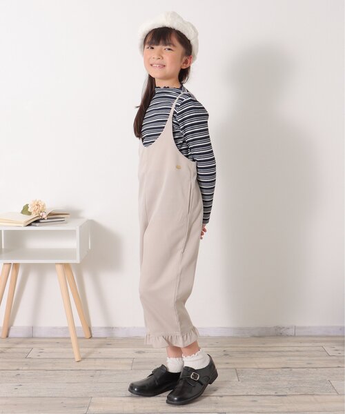 ikka(イッカ)の「裾フリルキャミサロペット(120~160cm)(サロペット/オーバーオール・キッズ・ライトグレー/ブラック・120/130/140/150/160)」の5枚目の写真