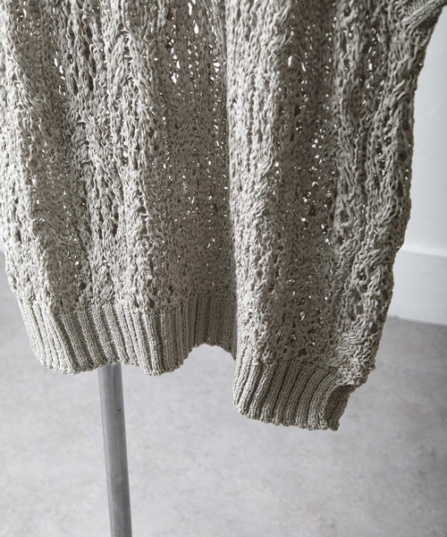 NILWAY（ニルウェイ）の「テープヤーンレース編みニットベスト（ベスト・メンズ・グレー/ブラック/ダークオレンジ・MEDIUM/LARGE）」の8枚目の写真