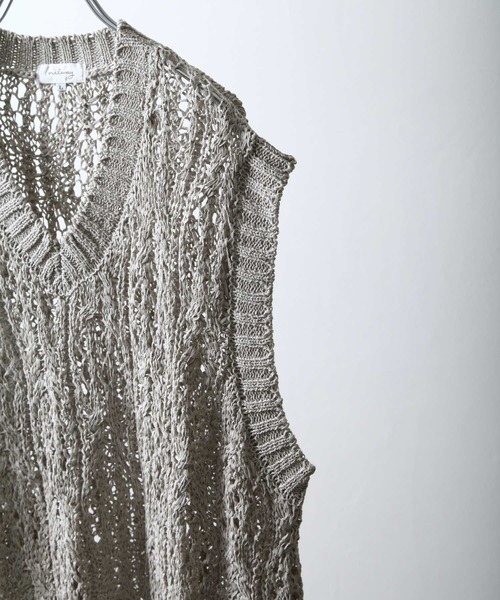 NILWAY（ニルウェイ）の「テープヤーンレース編みニットベスト（ベスト・メンズ・グレー/ブラック/ダークオレンジ・MEDIUM/LARGE）」の11枚目の写真