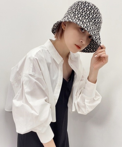 one after another NICE CLAUP（ワンアフターアナザーナイスクラップ）の「コットンレースバケットハット（ハット・レディース・ブラック/アイボリー・FREE）」の8枚目の写真