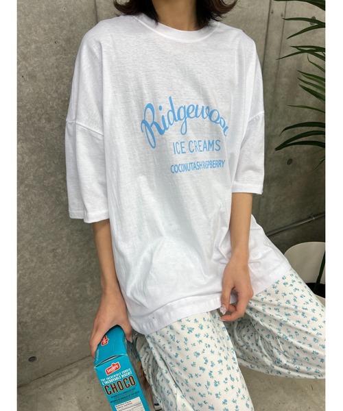 WC(ダブル シー)の「アーチロゴビッグTシャツ(Tシャツ/カットソー・レディース・ピンク/ホワイト/ネイビー・FREE)」の1枚目の写真