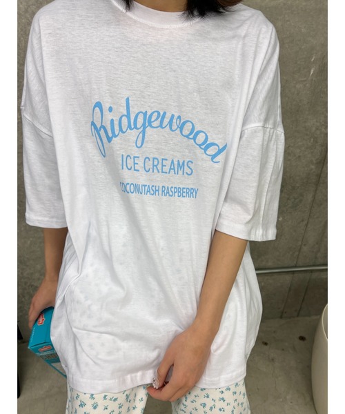 WC(ダブル シー)の「アーチロゴビッグTシャツ(Tシャツ/カットソー・レディース・ピンク/ホワイト/ネイビー・FREE)」の5枚目の写真