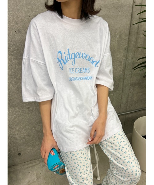 WC(ダブル シー)の「アーチロゴビッグTシャツ(Tシャツ/カットソー・レディース・ピンク/ホワイト/ネイビー・FREE)」の6枚目の写真