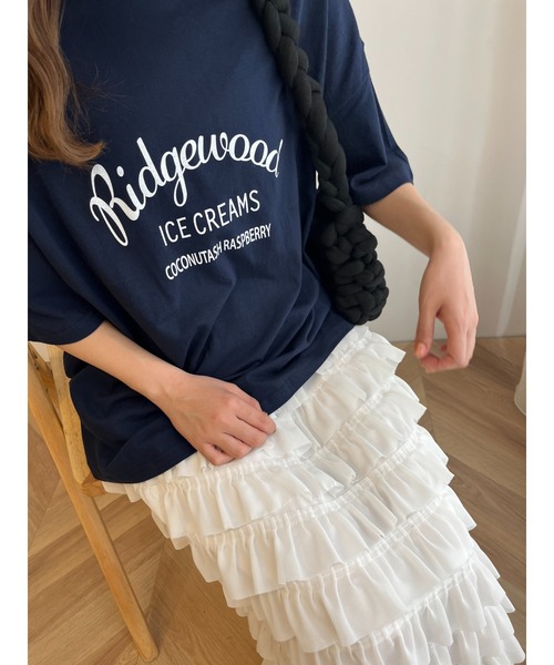 WC(ダブル シー)の「アーチロゴビッグTシャツ(Tシャツ/カットソー・レディース・ピンク/ホワイト/ネイビー・FREE)」の9枚目の写真