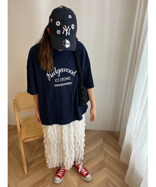 WC(ダブル シー)の「アーチロゴビッグTシャツ(Tシャツ/カットソー・レディース・ピンク/ホワイト/ネイビー・FREE)」の11枚目の写真