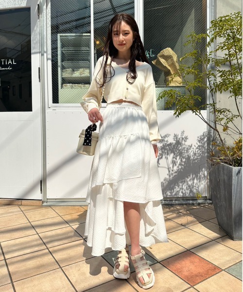 OLIVE des OLIVE（オリーブデオリーブ）の「ランダムティアードスカート（スカート・レディース・オフホワイト/アイボリー・FREE）」の3枚目の写真