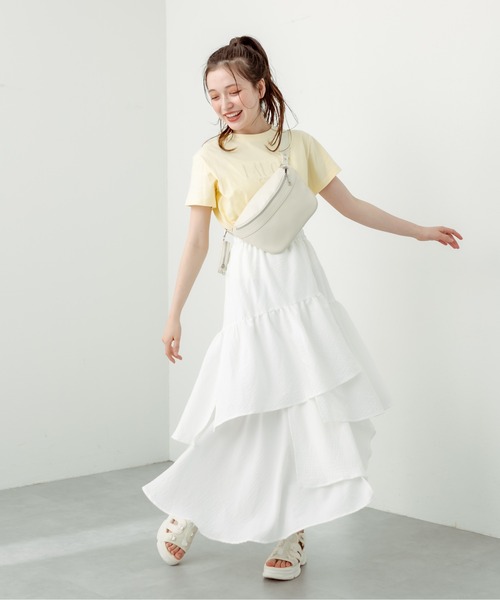 OLIVE des OLIVE（オリーブデオリーブ）の「ランダムティアードスカート（スカート・レディース・オフホワイト/アイボリー・FREE）」の8枚目の写真