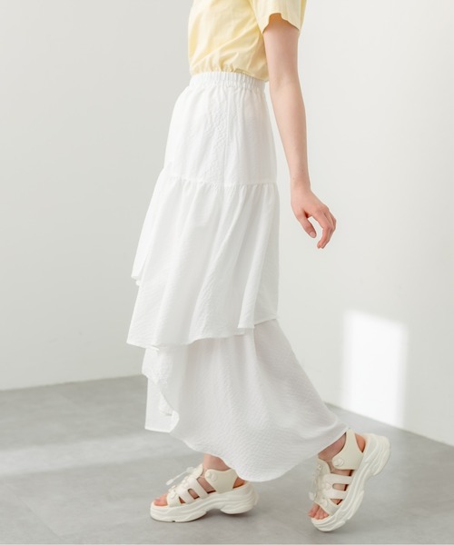 OLIVE des OLIVE（オリーブデオリーブ）の「ランダムティアードスカート（スカート・レディース・オフホワイト/アイボリー・FREE）」の10枚目の写真