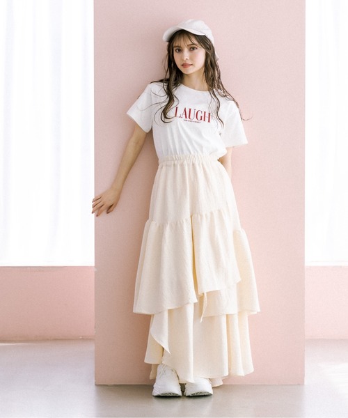 OLIVE des OLIVE（オリーブデオリーブ）の「ランダムティアードスカート（スカート・レディース・オフホワイト/アイボリー・FREE）」の11枚目の写真