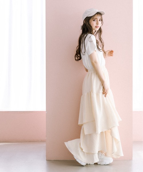 OLIVE des OLIVE（オリーブデオリーブ）の「ランダムティアードスカート（スカート・レディース・オフホワイト/アイボリー・FREE）」の12枚目の写真