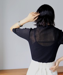 hellam | 五分袖ラメニットプルオーバー(その他トップス)