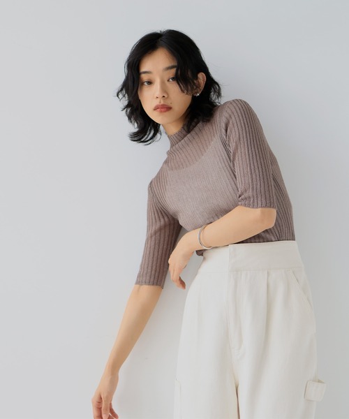 hellam（へラム）の「五分袖ラメニットプルオーバー（その他トップス・レディース・ブラック/グレー/ベージュ系その他/モカ・FREE）」の15枚目の写真