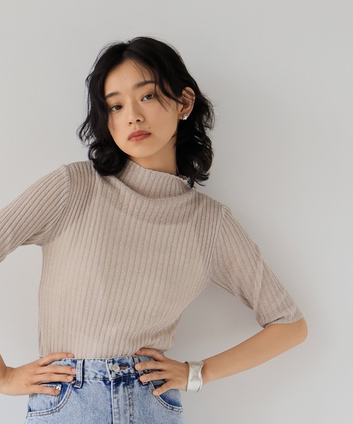 hellam（へラム）の「五分袖ラメニットプルオーバー（その他トップス・レディース・ブラック/グレー/ベージュ系その他/モカ・FREE）」の17枚目の写真