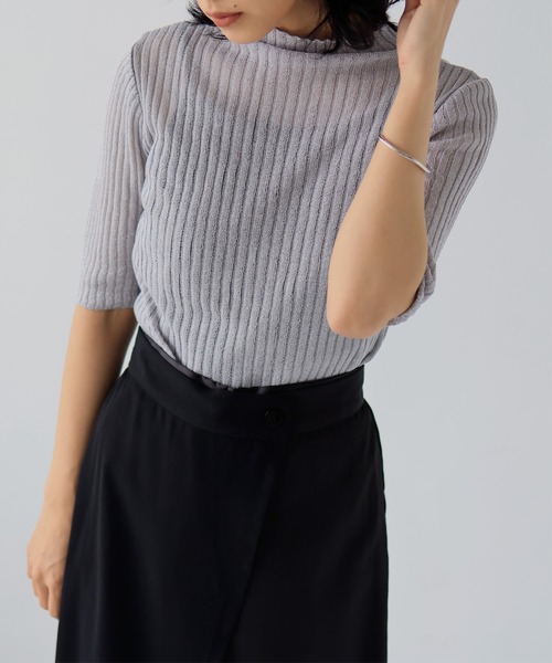 hellam（へラム）の「五分袖ラメニットプルオーバー（その他トップス・レディース・ブラック/グレー/ベージュ系その他/モカ・FREE）」の14枚目の写真