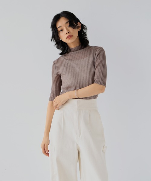 hellam（へラム）の「五分袖ラメニットプルオーバー（その他トップス・レディース・ブラック/グレー/ベージュ系その他/モカ・FREE）」の5枚目の写真