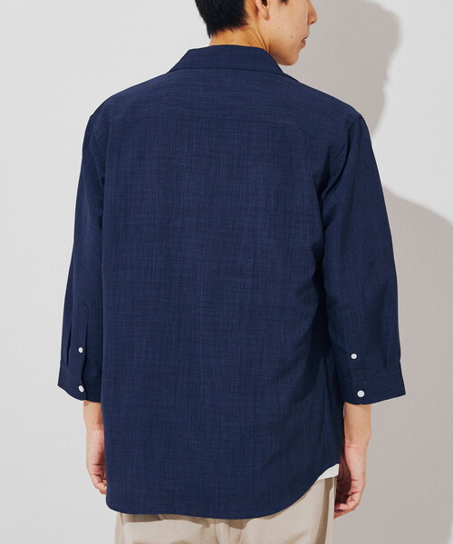 B.C STOCK（ベーセーストック）の「リネンライク 7分袖とろみシャツ（シャツ/ブラウス・メンズ・ベージュ/ネイビー・SMALL/MEDIUM/LARGE）」の8枚目の写真