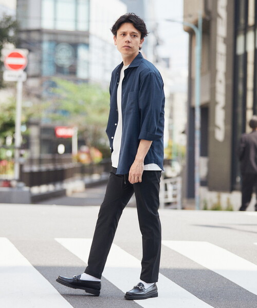 B.C STOCK（ベーセーストック）の「リネンライク 7分袖とろみシャツ（シャツ/ブラウス・メンズ・ベージュ/ネイビー・SMALL/MEDIUM/LARGE）」の9枚目の写真