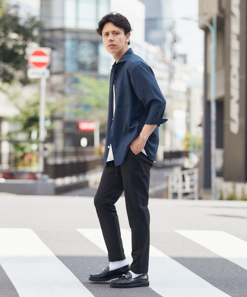 B.C STOCK（ベーセーストック）の「リネンライク 7分袖とろみシャツ（シャツ/ブラウス・メンズ・ベージュ/ネイビー・SMALL/MEDIUM/LARGE）」の10枚目の写真