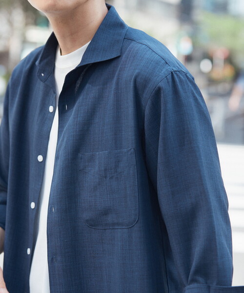 B.C STOCK（ベーセーストック）の「リネンライク 7分袖とろみシャツ（シャツ/ブラウス・メンズ・ベージュ/ネイビー・SMALL/MEDIUM/LARGE）」の14枚目の写真