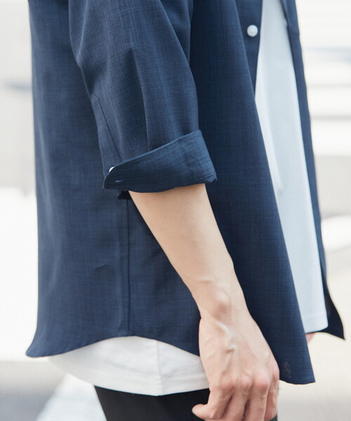 B.C STOCK（ベーセーストック）の「リネンライク 7分袖とろみシャツ（シャツ/ブラウス・メンズ・ベージュ/ネイビー・SMALL/MEDIUM/LARGE）」の15枚目の写真