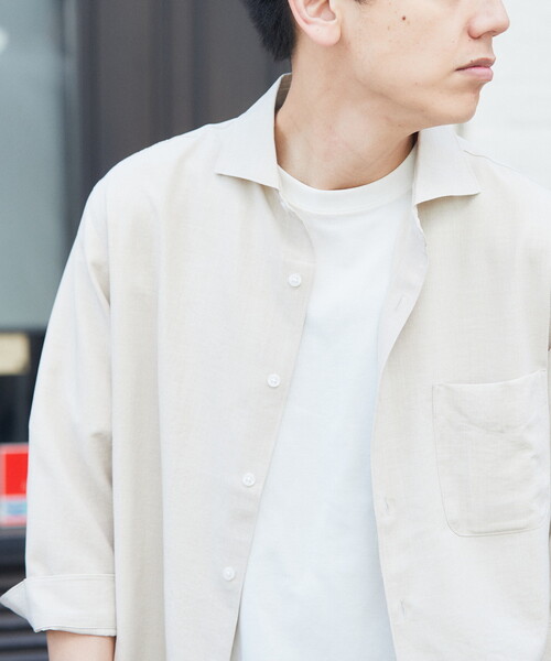B.C STOCK（ベーセーストック）の「リネンライク 7分袖とろみシャツ（シャツ/ブラウス・メンズ・ベージュ/ネイビー・SMALL/MEDIUM/LARGE）」の20枚目の写真