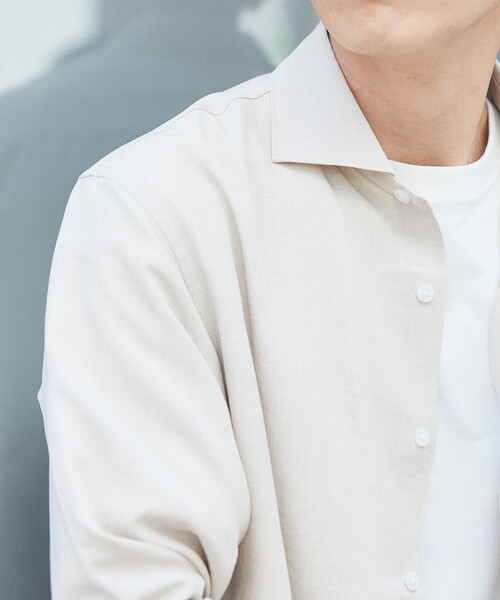 B.C STOCK（ベーセーストック）の「リネンライク 7分袖とろみシャツ（シャツ/ブラウス・メンズ・ベージュ/ネイビー・SMALL/MEDIUM/LARGE）」の21枚目の写真