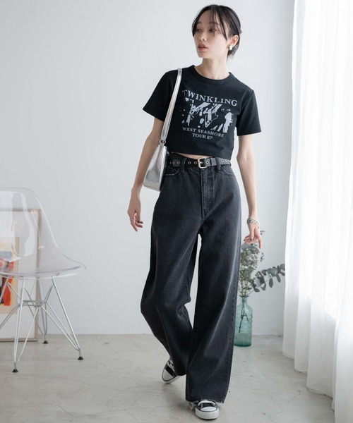 WEGO（ウィゴー）の「WEGO/フォトプリントちびT（Tシャツ/カットソー・レディース・ブラック/ホワイト・FREE）」の8枚目の写真