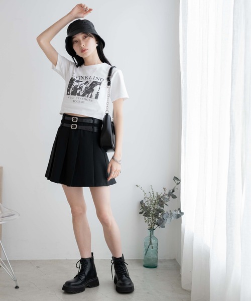 WEGO（ウィゴー）の「WEGO/フォトプリントちびT（Tシャツ/カットソー・レディース・ブラック/ホワイト・FREE）」の4枚目の写真