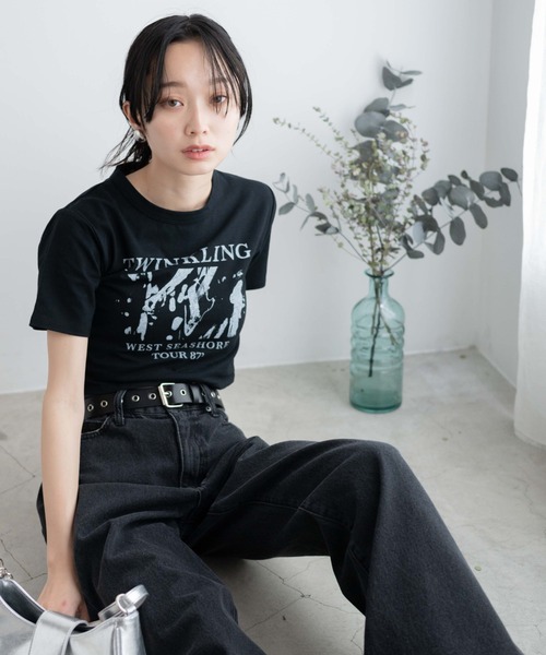 WEGO（ウィゴー）の「WEGO/フォトプリントちびT（Tシャツ/カットソー・レディース・ブラック/ホワイト・FREE）」の9枚目の写真