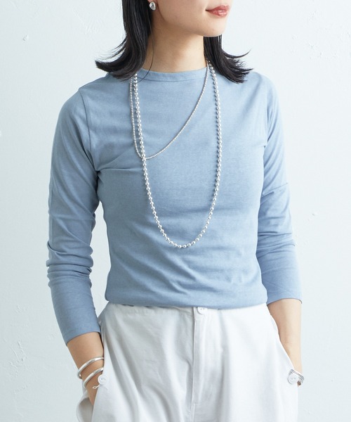 SHENERY（シーナリー）の「シンプルロンTee（Tシャツ/カットソー・レディース・ベージュ/オフホワイト/ブルー/ブラック・FREE）」の4枚目の写真