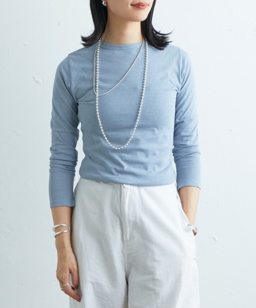 SHENERY（シーナリー）の「シンプルロンTee（Tシャツ/カットソー・レディース・ベージュ/オフホワイト/ブルー/ブラック・FREE）」の8枚目の写真