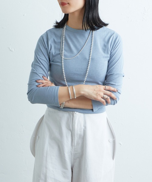 SHENERY（シーナリー）の「シンプルロンTee（Tシャツ/カットソー・レディース・ベージュ/オフホワイト/ブルー/ブラック・FREE）」の10枚目の写真