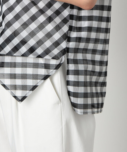 COMME CA ISM(コムサイズム)の「シア― アシンメトリー ブラウス(シャツ/ブラウス・レディース・ブラック/チェック・MEDIUM/LARGE)」の15枚目の写真