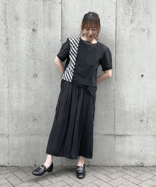 COMME CA ISM(コムサイズム)の「シア― アシンメトリー ブラウス(シャツ/ブラウス・レディース・ブラック/チェック・MEDIUM/LARGE)」の20枚目の写真