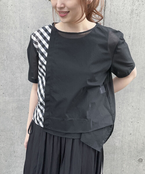 COMME CA ISM(コムサイズム)の「シア― アシンメトリー ブラウス(シャツ/ブラウス・レディース・ブラック/チェック・MEDIUM/LARGE)」の21枚目の写真