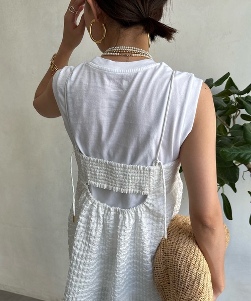 DouDou（ドゥドゥ）の「ジャガードキャミ（キャミソール・レディース・ホワイト/ブラック/グレー・FREE）」の18枚目の写真