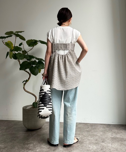 DouDou（ドゥドゥ）の「ジャガードキャミ（キャミソール・レディース・ホワイト/ブラック/グレー・FREE）」の14枚目の写真