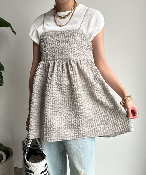 DouDou（ドゥドゥ）の「ジャガードキャミ（キャミソール・レディース・ホワイト/ブラック/グレー・FREE）」の19枚目の写真