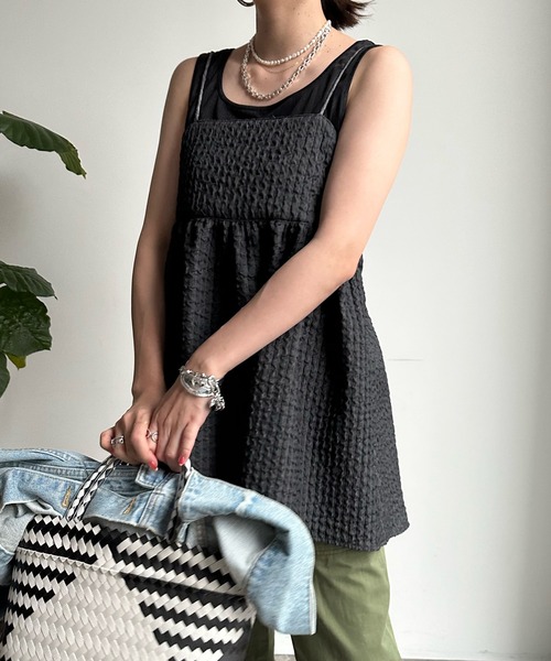 DouDou（ドゥドゥ）の「ジャガードキャミ（キャミソール・レディース・ホワイト/ブラック/グレー・FREE）」の20枚目の写真