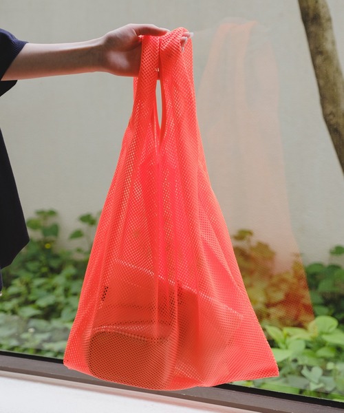 WHIMSIC（ウィムジック）の「【UNISEX】メッシュマーケットバッグ（エコバッグ/サブバッグ・メンズ・ブラック/ブルー/グレー/オフホワイト/オレンジ・FREE）」の5枚目の写真