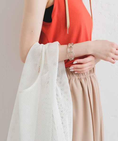 WHIMSIC（ウィムジック）の「【UNISEX】メッシュマーケットバッグ（エコバッグ/サブバッグ・メンズ・ブラック/ブルー/グレー/オフホワイト/オレンジ・FREE）」の9枚目の写真