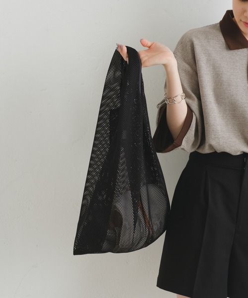 WHIMSIC（ウィムジック）の「【UNISEX】メッシュマーケットバッグ（エコバッグ/サブバッグ・メンズ・ブラック/ブルー/グレー/オフホワイト/オレンジ・FREE）」の20枚目の写真