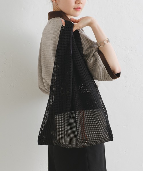 WHIMSIC（ウィムジック）の「【UNISEX】メッシュマーケットバッグ（エコバッグ/サブバッグ・メンズ・ブラック/ブルー/グレー/オフホワイト/オレンジ・FREE）」の21枚目の写真