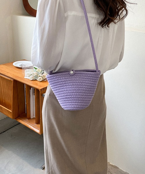 ANOTHER S（アナザーエス）の「編み込みミニショルダーバッグ（ショルダーバッグ・レディース・ホワイト/パープル/レッド/オレンジ/グリーン・FREE）」の3枚目の写真